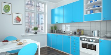 Modern mutfak - mavi - Bölüm 1, çekim