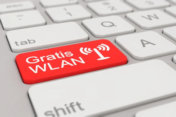 Keyboard - Gratis WLAN - red — Stock Photo, Image