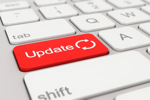 Keyboard - update - red — Stock Photo, Image