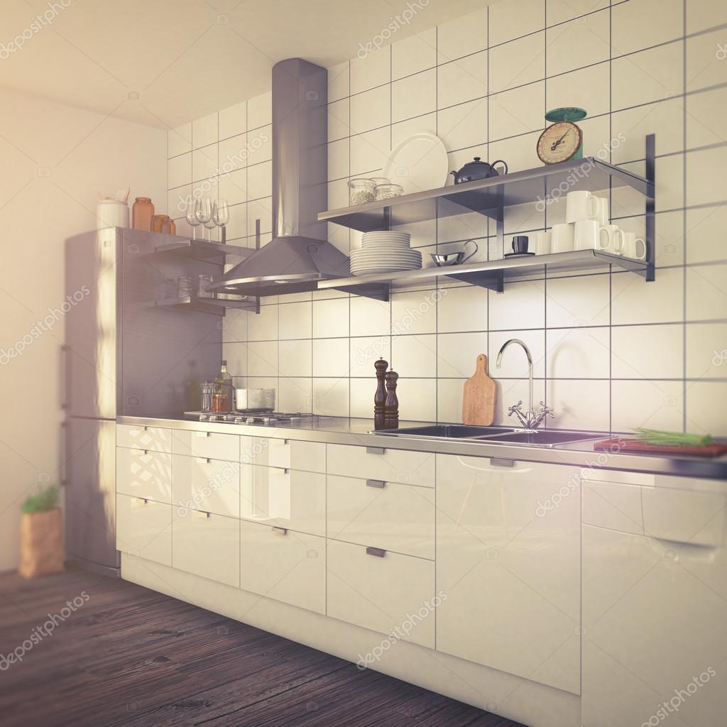 Interiore della cucina moderna look vintage — foto stock © marog ... Cucina vintage moderna