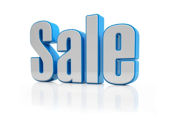 3d - sale text - blue-white — Stock Photo, Image