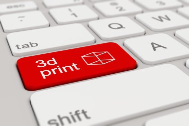 -3d baskı - kırmızı klavye