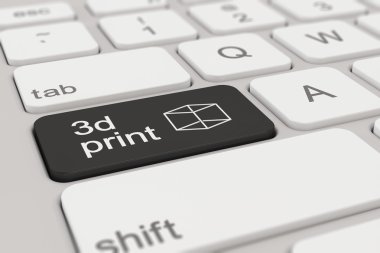 -3d baskı - siyah klavye