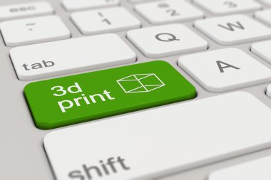 -3d baskı - yeşil klavye
