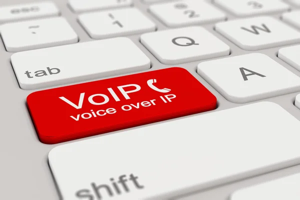 Keyboard - voice over IP - red — Stock Photo, Image