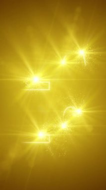 Soyut neon ışığın dikey video animasyonu ile sarı zemin üzerinde 2026 sayısı - yeni yılı temsil ediyor - tatil kavramı.