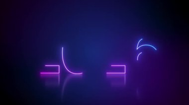 Aydınlatıcı bir zemin üzerinde mavi ve morumsu 2026 rakamlarıyla soyut neon ışıkların video animasyonu yeni yılı temsil ediyor - tatil kavramı.