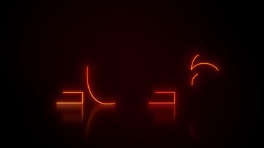 Soyut neon ışıkların kırmızı üzerine koyu arkaplan ile 2026 sayılı video animasyonu yeni yılı temsil ediyor - tatil kavramı..