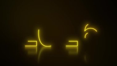2026 sayılı soyut neon ışıkların, yansıtıcı bir zemindeki koyu sarı üzerine koyu renkli arka plan ile canlandırılması yeni yılı temsil ediyor - tatil kavramı..
