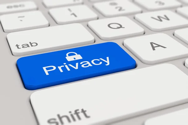 Toetsenbord - privacy - blauw — Stockfoto