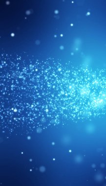 Dikey çizim animasyonu noel ışık parçacıkları mavi zemin üzerinde boke - kusursuz döngü - tatil konsepti.