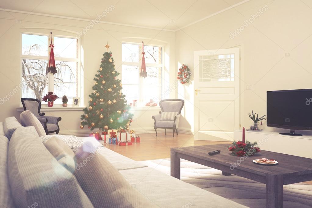 Wohnung - Wohnzimmer - Weihnachten - retro-look — Stockfoto © marog ... Wohnung - Wohnzimmer - Weihnachten - retro-look — Stockfoto © marog ...