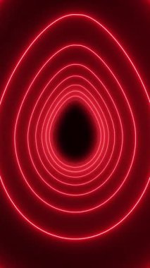 Karanlık arka planda neon kırmızılı birçok Paskalya yumurtasının dikey video animasyonu - soyut arkaplan - kusursuz döngü - tatil kavramı.