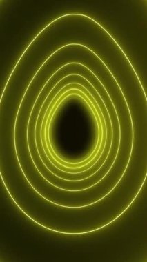 Birçok Paskalya yumurtasının dikey video animasyonu koyu arka planda neon sarısı - soyut arkaplan - kusursuz döngü - tatil kavramı.