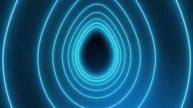 Karanlık arka planda neon mavisi renkli birçok Paskalya yumurtasının video animasyonu - soyut arkaplan - kusursuz döngü - tatil kavramı.