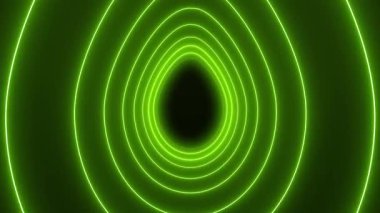Karanlık arka planda neon yeşili olan birçok Paskalya yumurtasının video animasyonu - soyut arkaplan - kusursuz döngü - tatil kavramı.