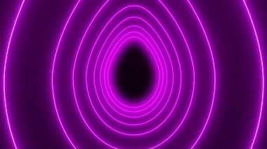 Karanlık arka planda neon mavisi renkte birçok Paskalya yumurtasının video animasyonu - soyut arkaplan - kusursuz döngü - tatil kavramı.