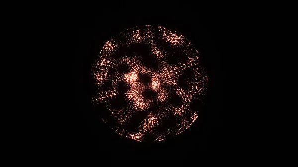 Parlayan turuncu parçacıklar, küre, enerji çekirdeği, 4k fotoğraf