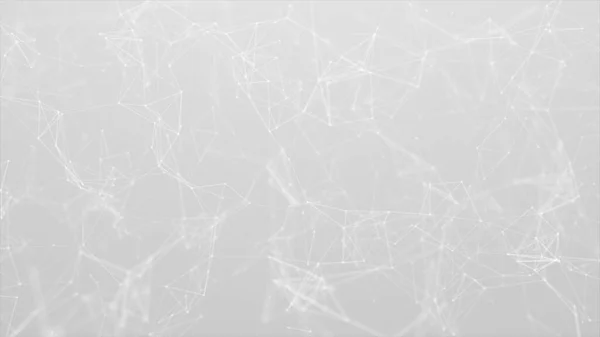 Beyaz bağlantılı pleksus ışık arkaplanı üzerinde geometrik bir yapı oluşturuyor.