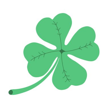 Yaprak Yonca beyaz arka planda izole edildi. Düz renkli botanik vektör çizimi.