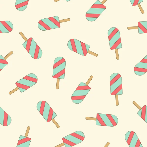 Seamless Pattern Ice Cream Perfect Wrapping Paper Fabric Vector Illustration — Stock Vector
