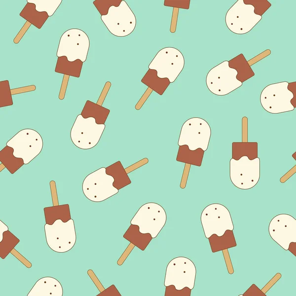 Seamless Pattern Ice Cream Perfect Wrapping Paper Fabric Vector Illustration — Stock Vector