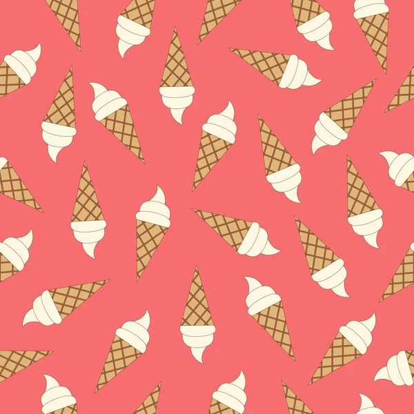 Seamless Pattern Ice Cream Perfect Wrapping Paper Fabric Vector Illustration — Stock Vector