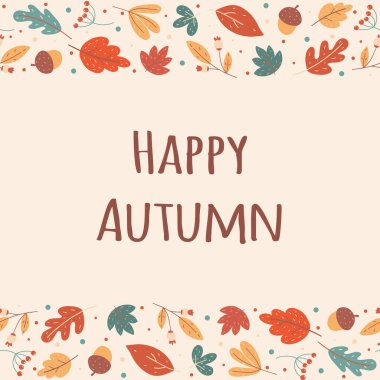 Sonbahar mevsimlik yapraklar ve böğürtlenler. Pankart, harf, not defteri için şablon.