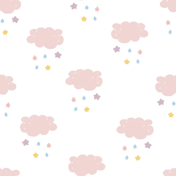 Nuage Mignon Modèle Sans Couture Fond Vectoriel Mignon Beau Nuage — Image vectorielle