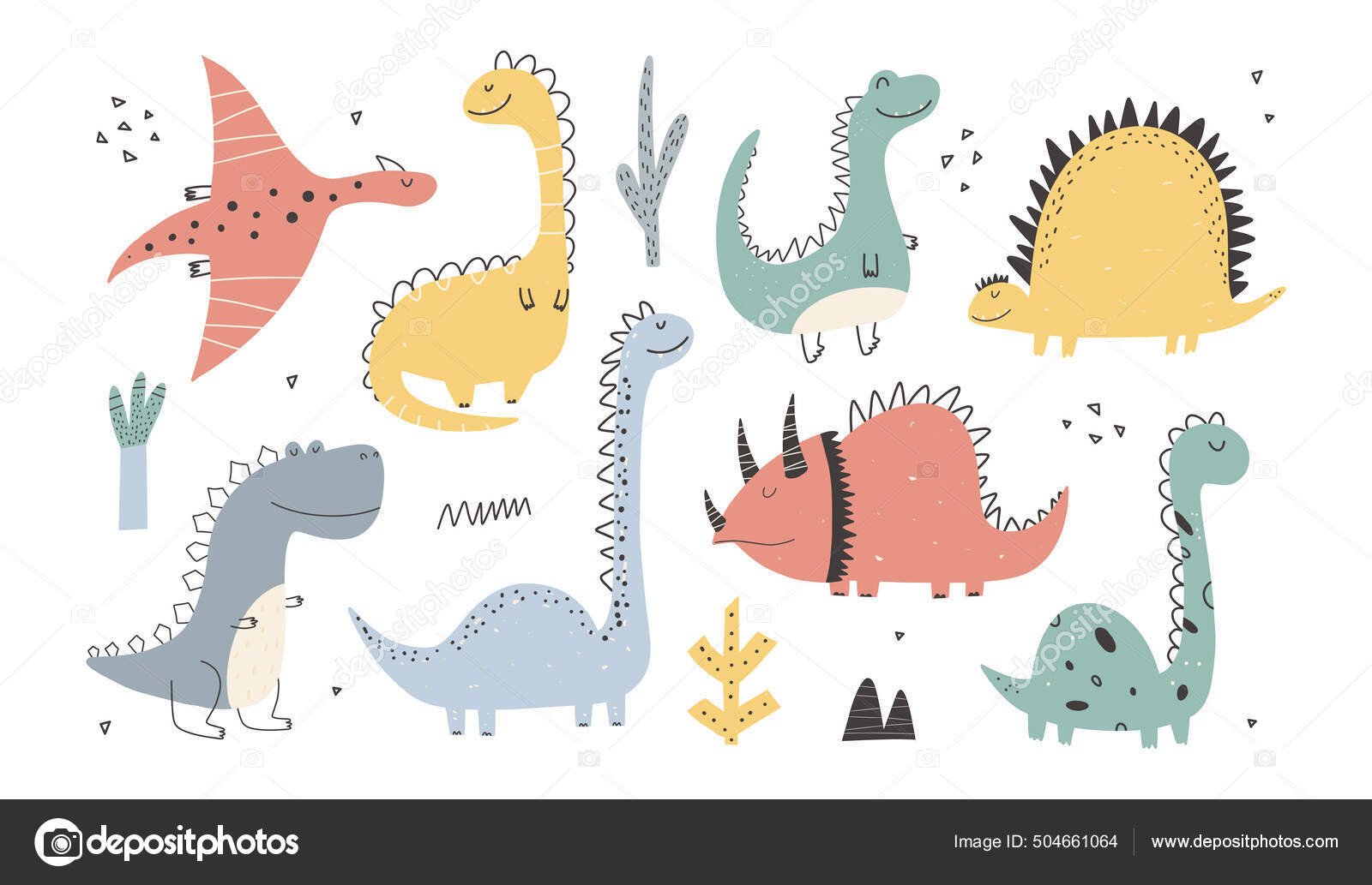 Vetores de Dinossauro Verde Vetor De Desenho Animado Bonito Para Crianças e  mais imagens de Animal - iStock