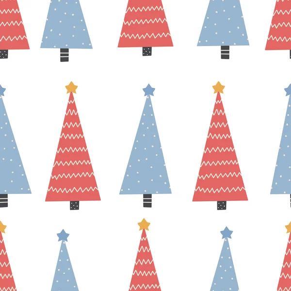 Motif Noël Sans Couture Avec Arbre Ornement Noël Avec Couleur — Image vectorielle