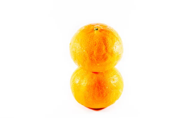 The piece of orange fruit in white background — Stock Photo, Image