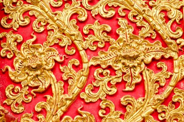 Wat Prathat Lampang Luang sıva altın rengi ağaca dokusuna