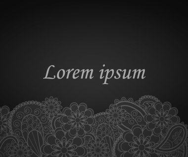 Metin için yer ile çiçek doodle kare.