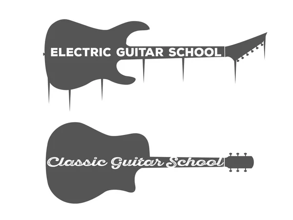 Design del logo della chitarra — Vettoriale Stock