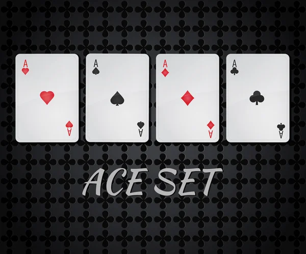 Векторне казино грає в картковий набір з чотирьох асів — стоковий вектор