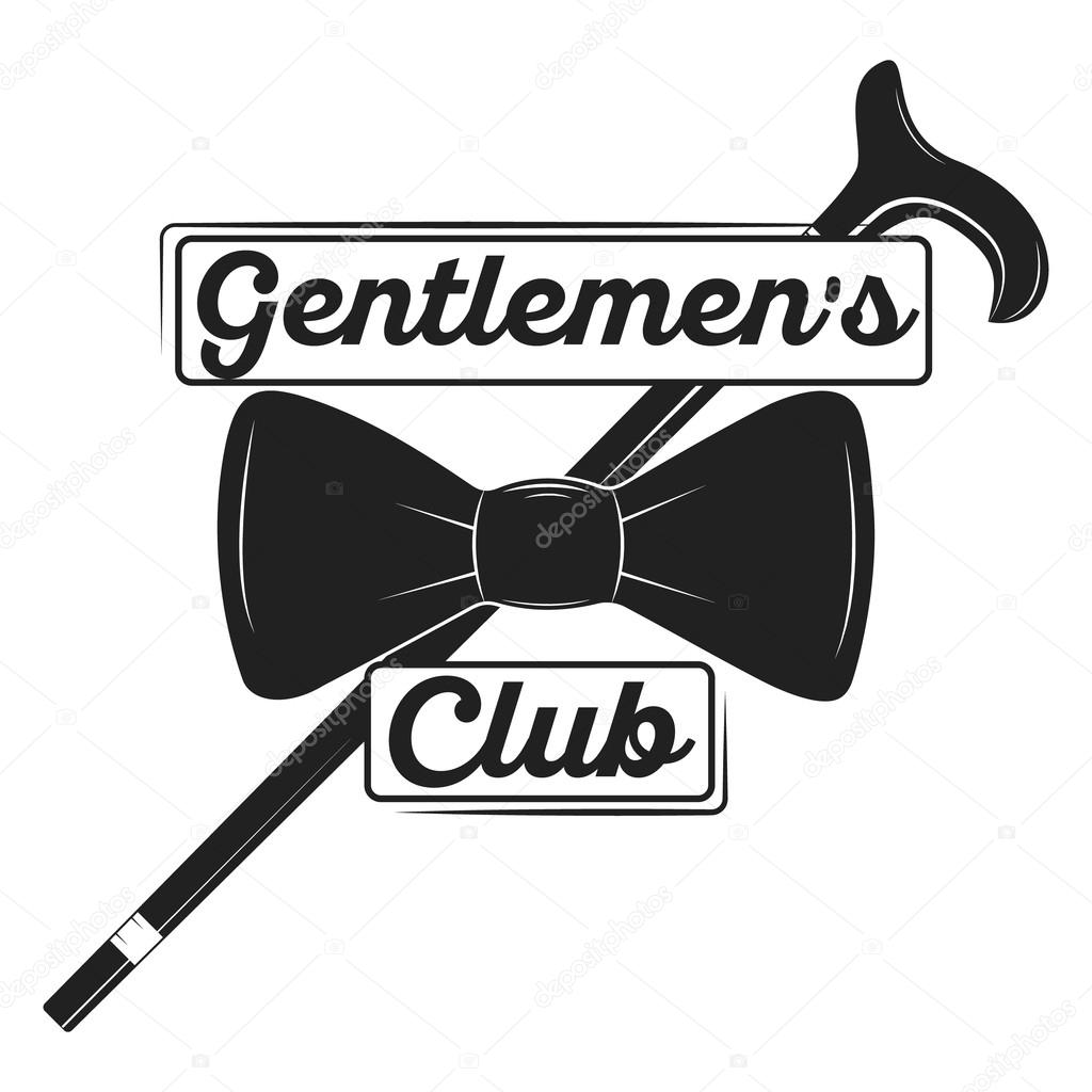 Vintage gentlemen club logo, gentlemen label, design elements for your projects, cards, invitation.