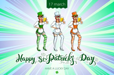 St patricks günü bira kız