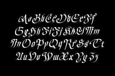 vintage gothic old style typeface on dark background