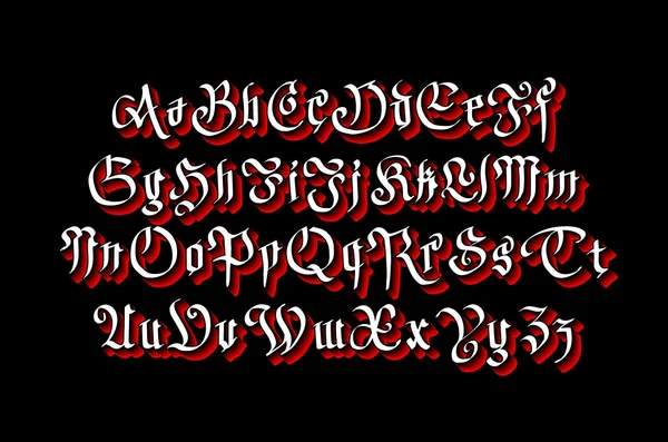 Винтажный готический шрифт в старом стиле на темном фоне — стоковый вектор
