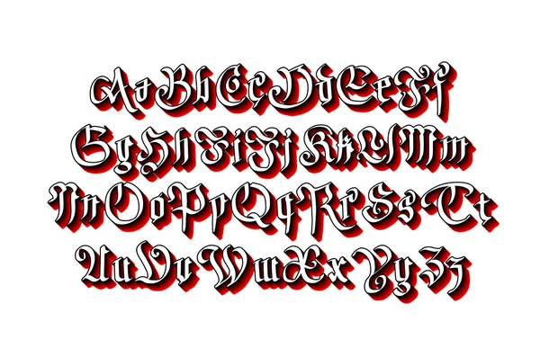 Blackletter gothic script hand-drawn fonte —  Vetores de Stock