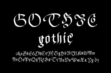 Modern Gothic Style Font. Gothic letters vector