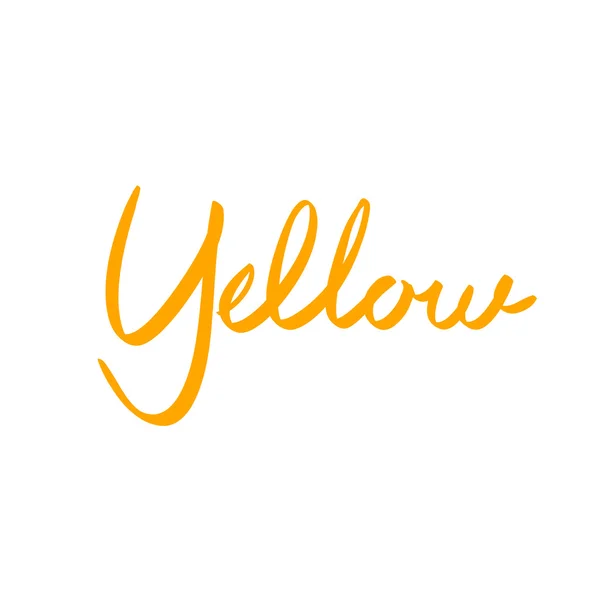 Caricatura letra letra amarillo lettering vector — Vector de stock