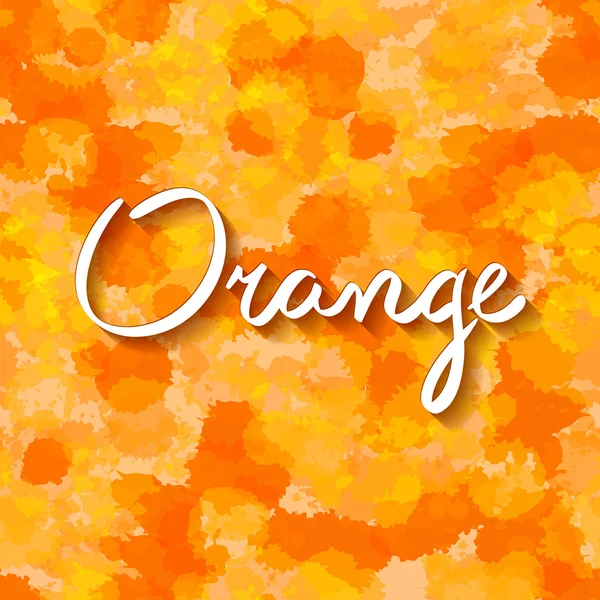 オレンジ色の背景水ドロップ ベクトルをレタリング — ストックベクタ