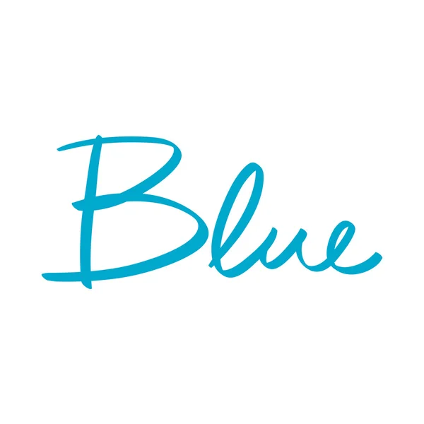 Handschriftlicher Name der Farbe blau — Stockvektor