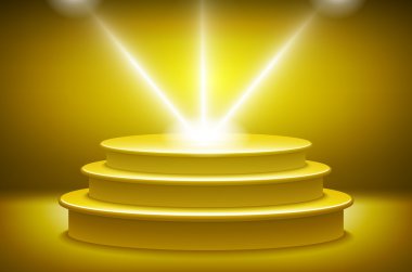Altıgen hasırlar şeklinde altın podyum