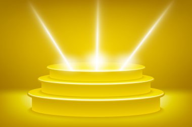 Altıgen hasırlar şeklinde altın podyum