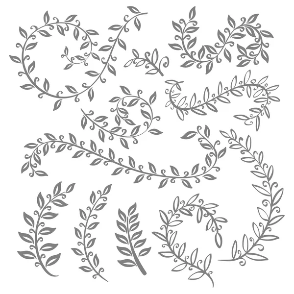 Монохромний вінтажний набір з травами. Ескіз квітів і трав. Ілюстрація для вітальних листівок, запрошень та інших поліграфічних та веб-проектів . — стоковий вектор