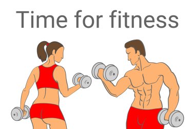 Fitness typographic poster. Time to change your body. Girl with dumbbells. Motivational and inspirational illustration. Lettering. For logo/T-shirt design/gym/bodybuilding or fitness club.