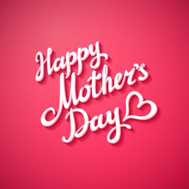 Mutlu anneler günü. Vektör şenlikli tatil illüstrasyon ile yazı ve pembe bir arka plan. Kalp